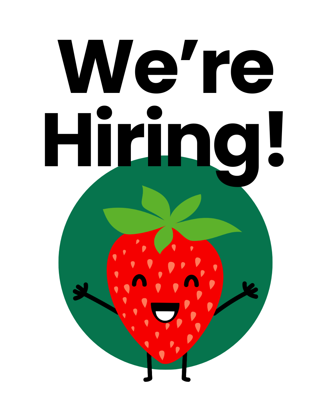 Strawberry holding a sign 