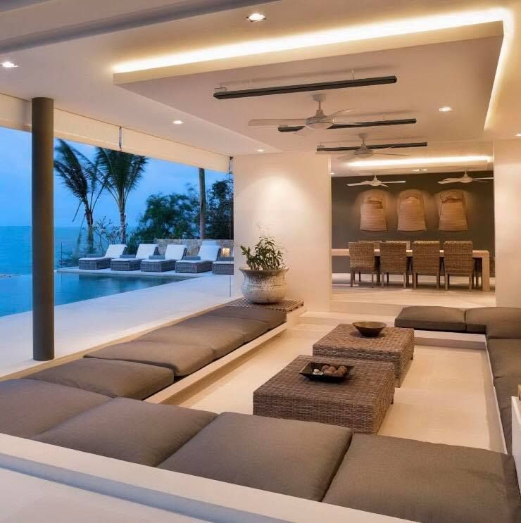 Modern Open-air Lounge With Gray Sectional Seating — Quik Fire Electrical in Kelmscott, WA
