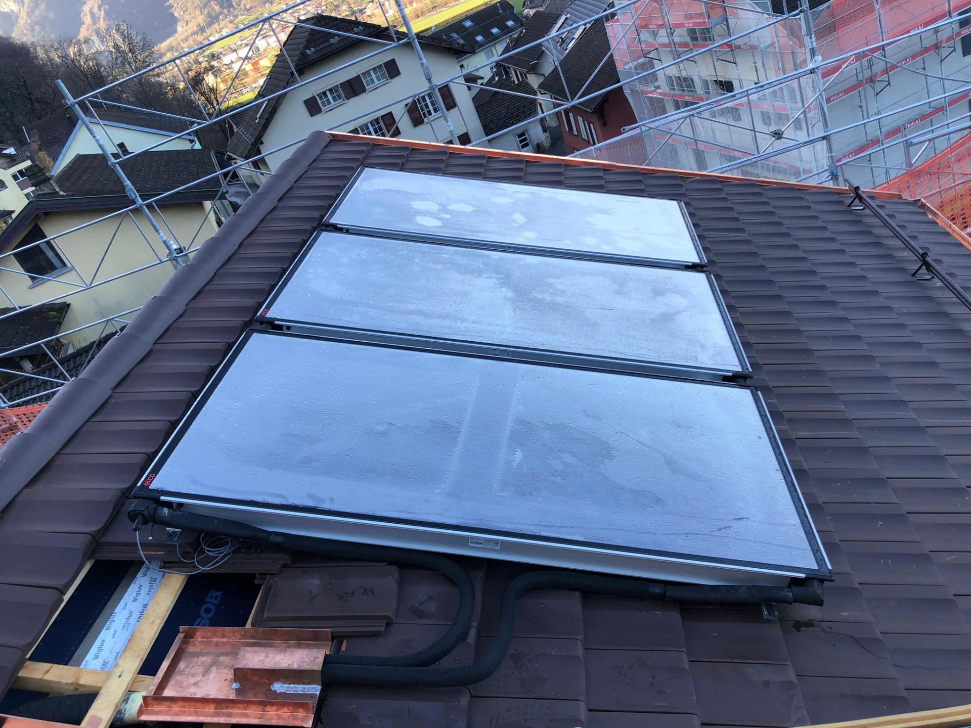 réalisation panneaux solaires thermique iseni sanitaire à lavey-les-bains