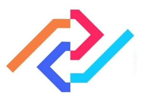 Quattro frecce colorate (arancione, rosso, blu e verde acqua) formano un anello.