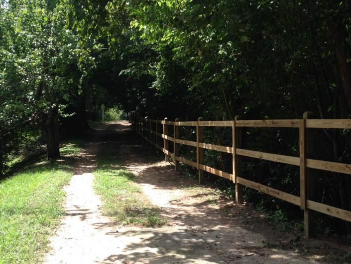 farm fence on farm trail