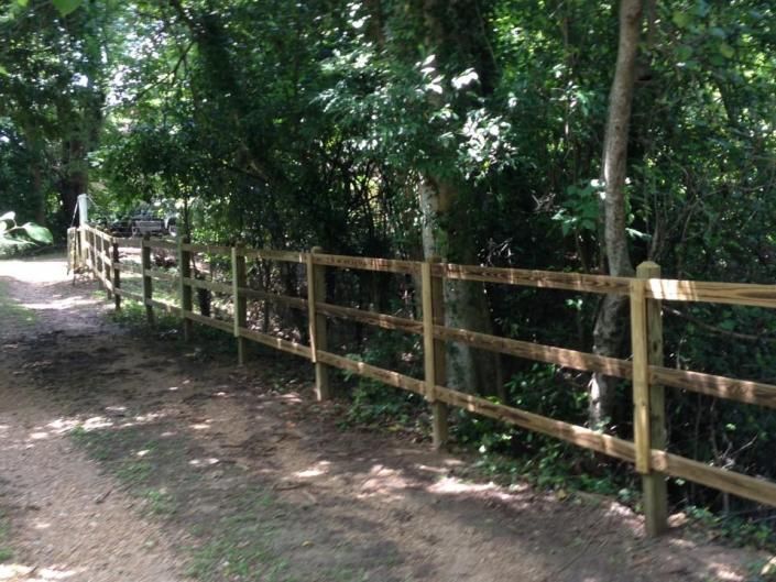 farm fence on farm trail