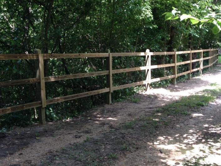 farm fence on farm trail