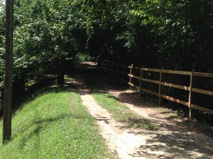farm fence on farm trail