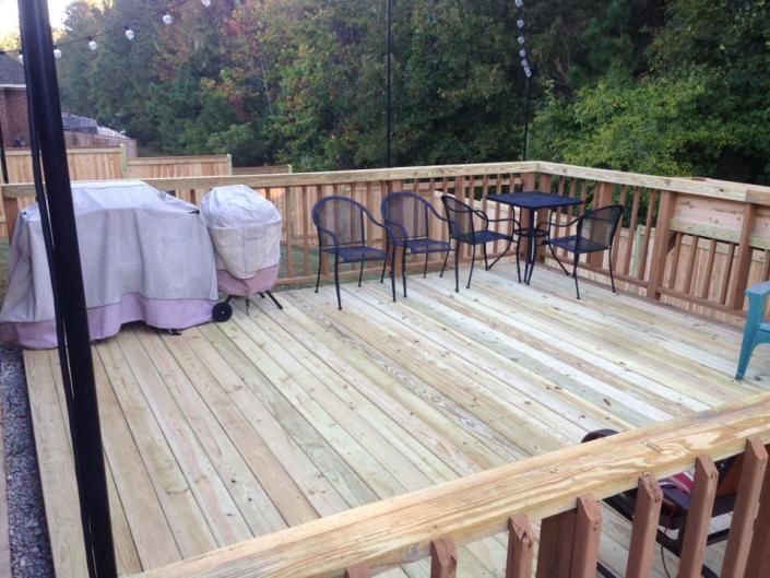 deck  table and chair set on the deck