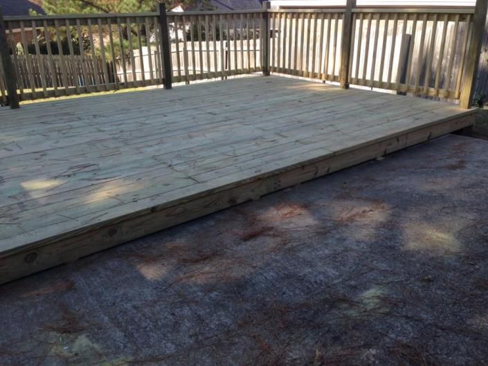 installation of a deck 