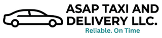 Logo for ASAP Taxi and Delivery LLC. Car icon next to text: 
