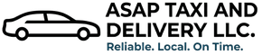Logo for ASAP Taxi and Delivery LLC. Car icon next to text: 