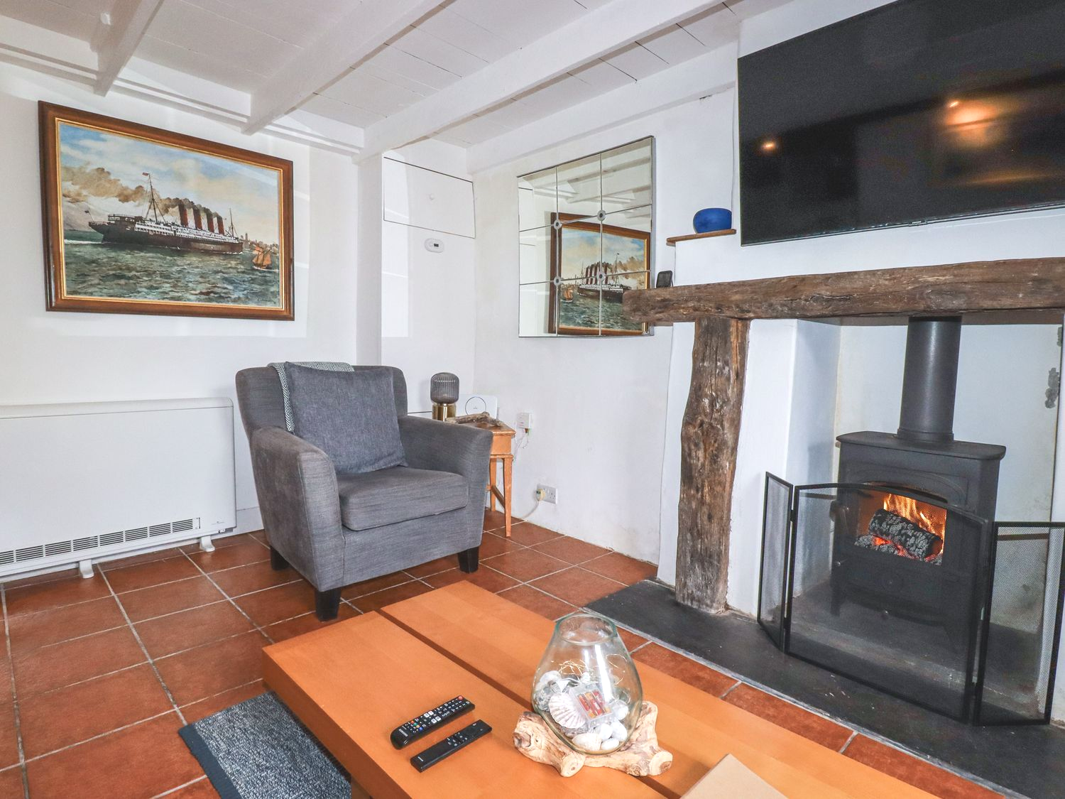 Rose Cottage Falmouth Cornwall log burner