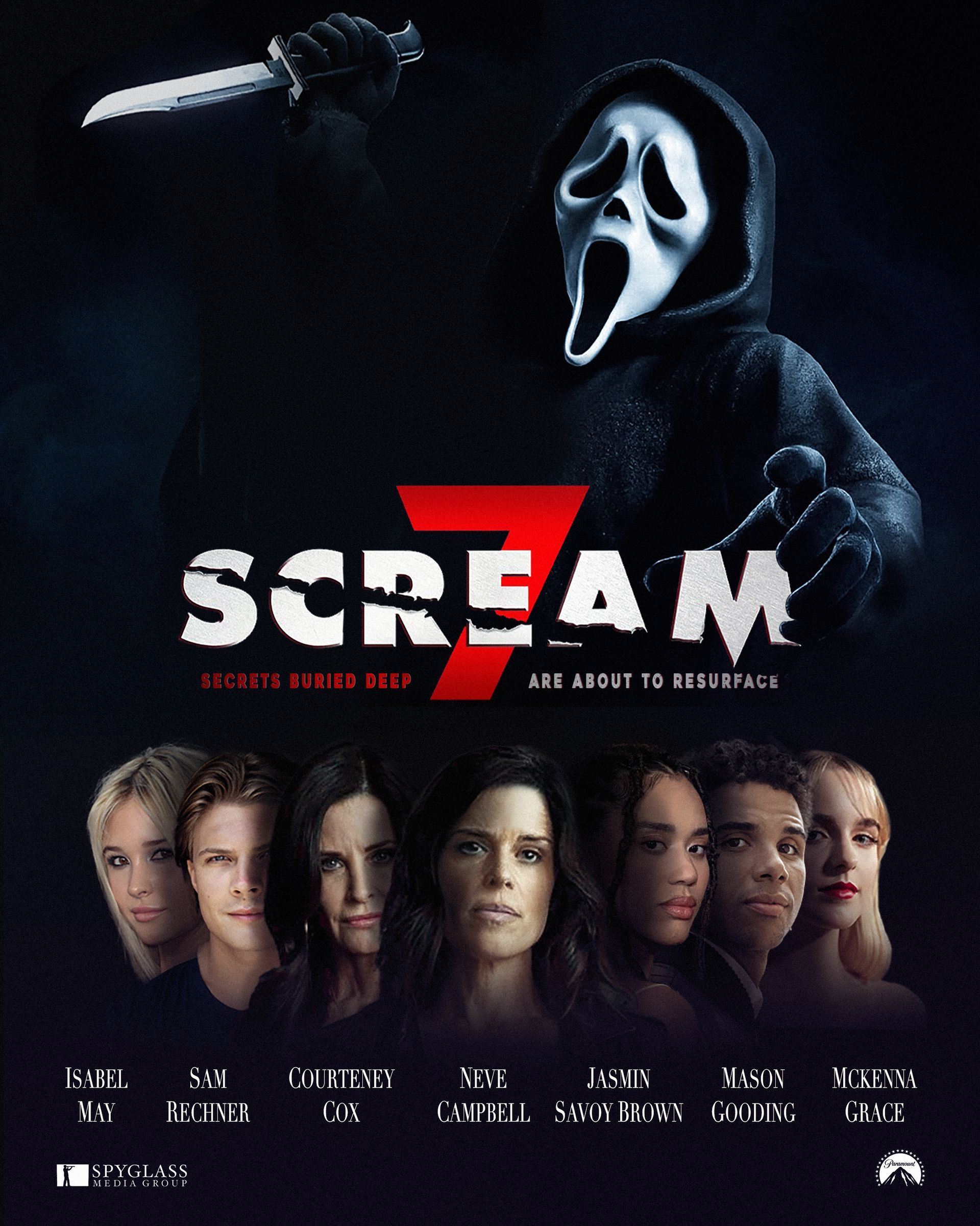 Scream 7 poster design by Braakhekke Creative, Scream VII, Scream7, Ghostface, Scream 2026