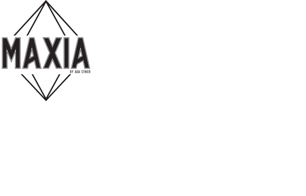 Logotipo para Maxia con texto dentro de una forma geométrica.