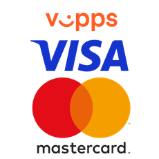 En visa og mastercard-logo på hvit bakgrunn.