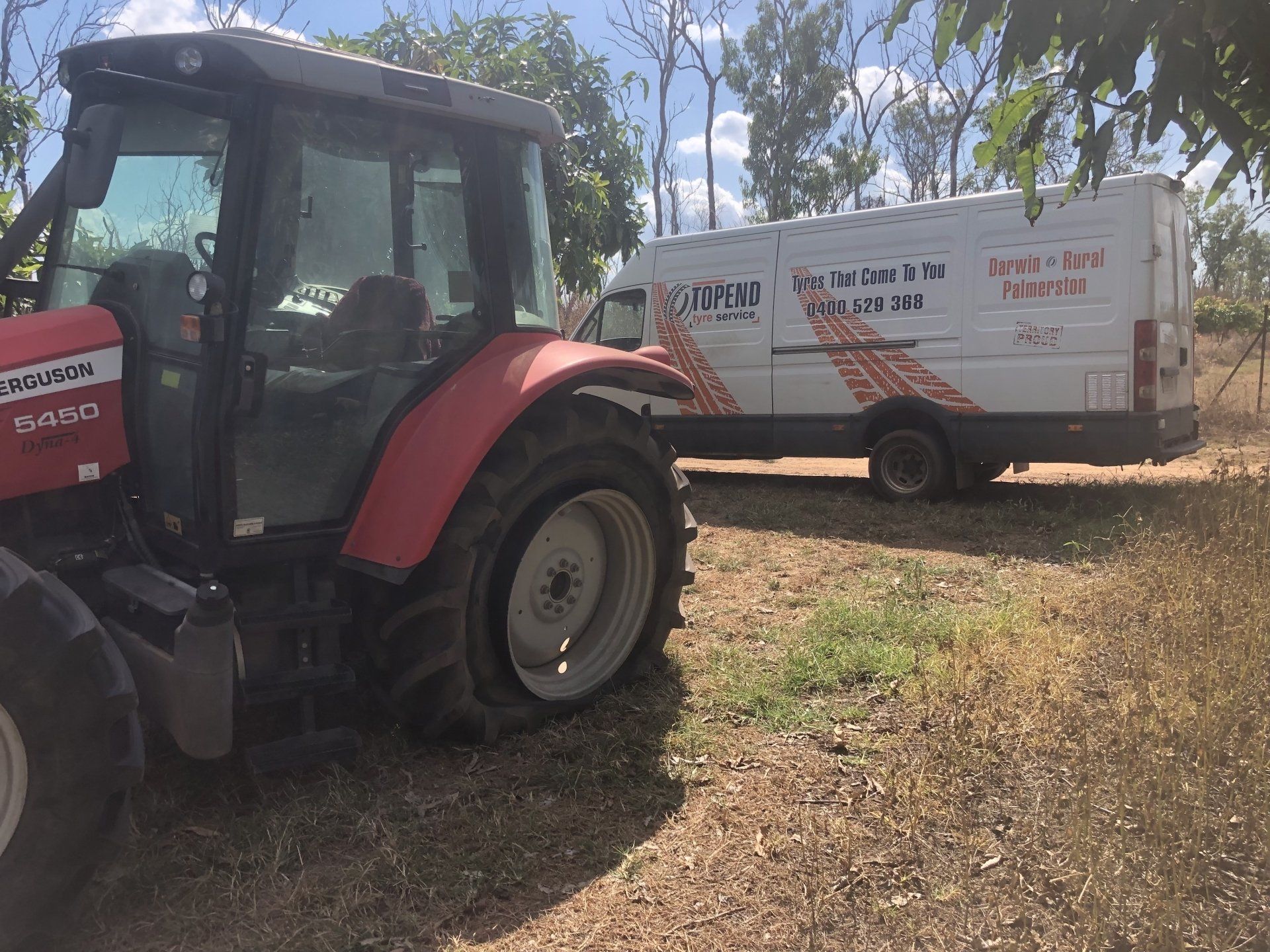 Flat Tyre of Tractor — Mobile Tyre Service in Darwin, NT