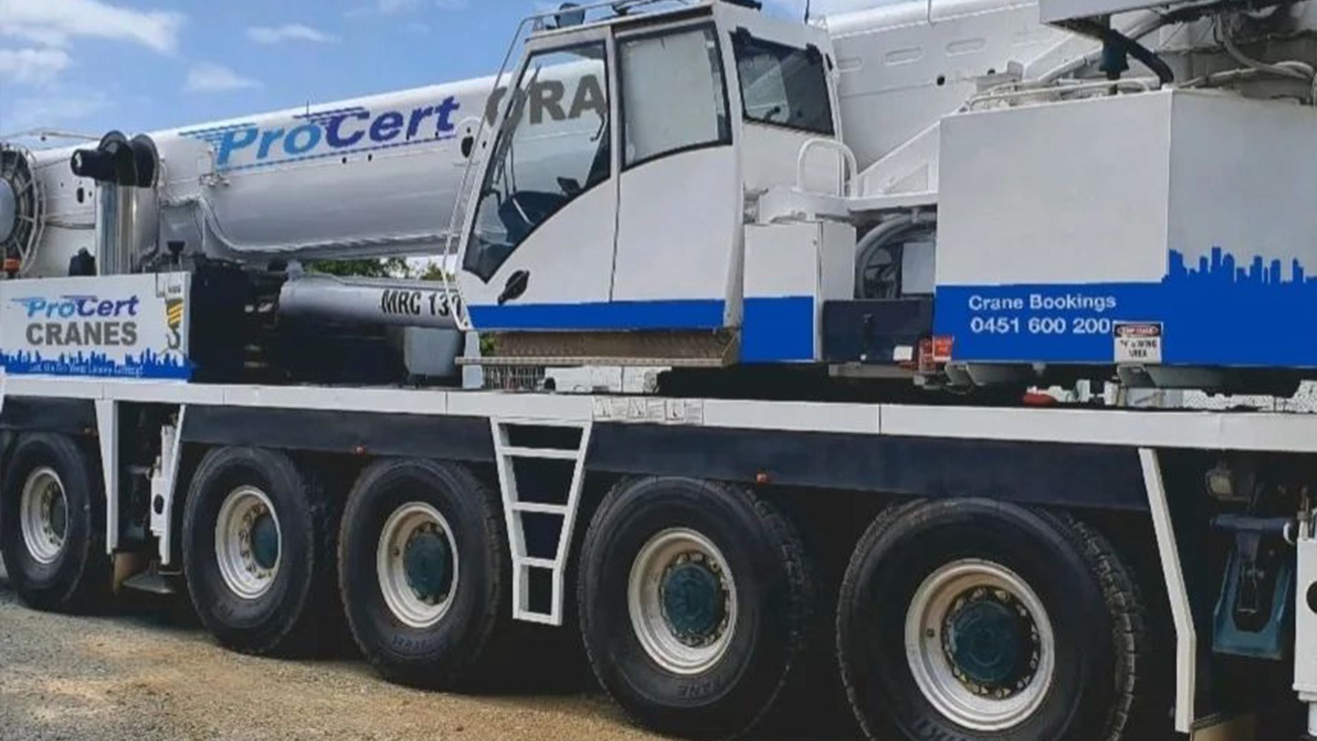 A White Crane Is Parked — ProCert Cranes In Caloundra, QLD