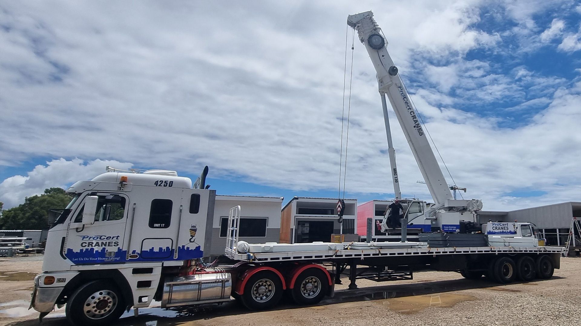 A White Crane And Truck— ProCert Cranes In Gympie, QLD