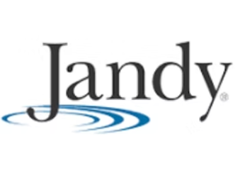 The word jandy is on a white background