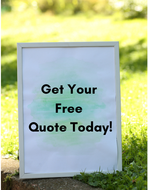 A sign that says get your free quote today