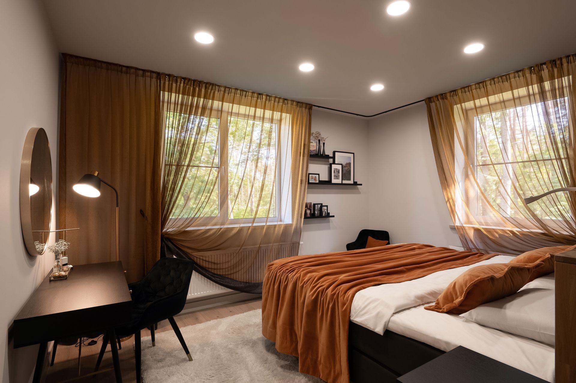 Mājas interjera dizains. Guļamistaba