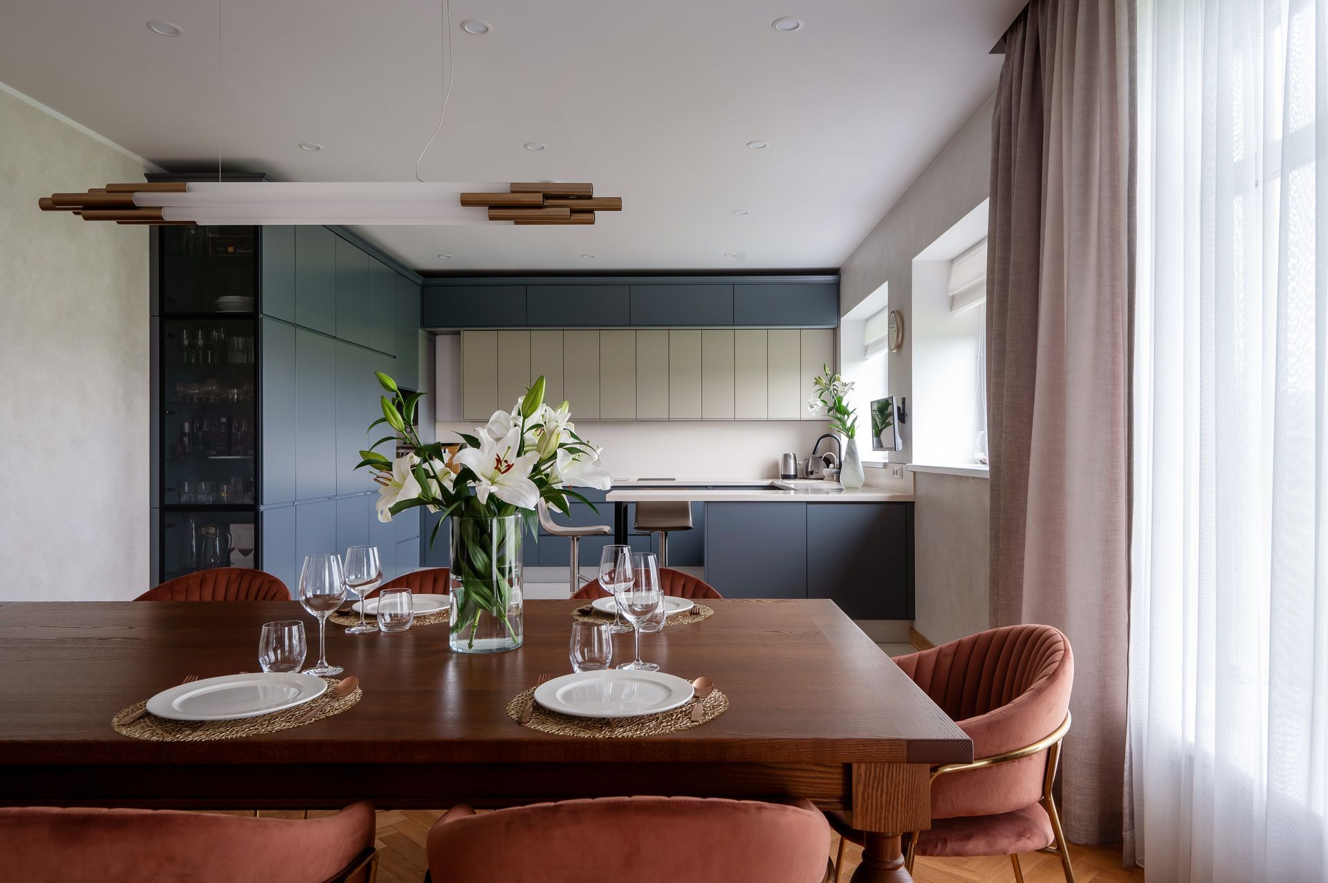 Mājas interjera dizains. Virtuves interjera dizains.