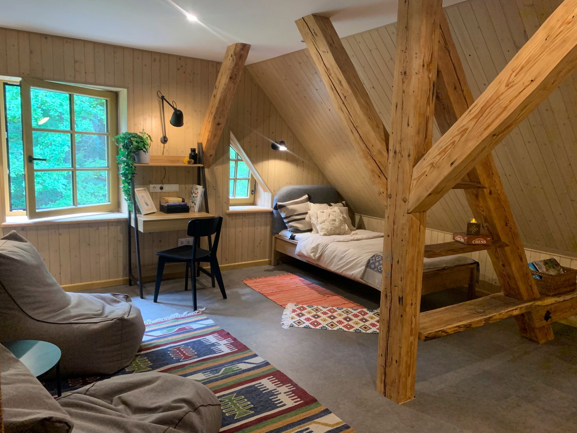 Lauku mājas Viesu apartamentu interjera dizains.