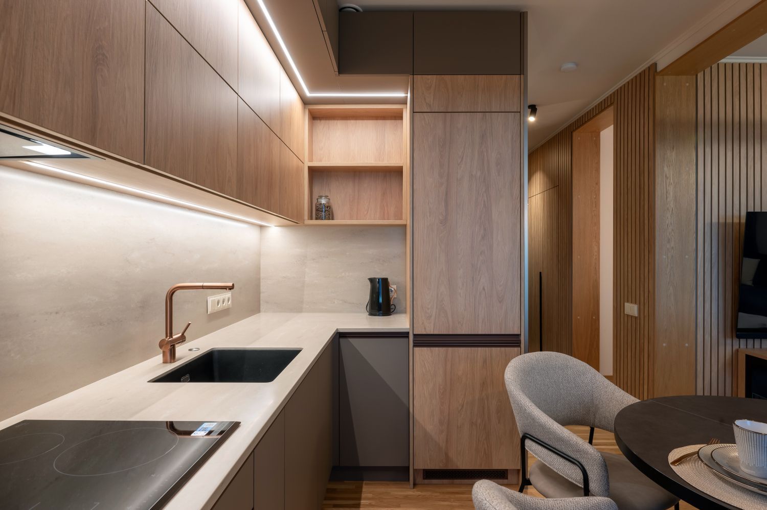 Dzīvokļa interjera dizains. Virtuves interjera dizains. Detaļas