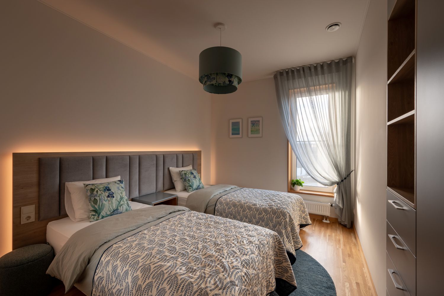 Bērnu vai viesu guļamistabas interjera dizains.