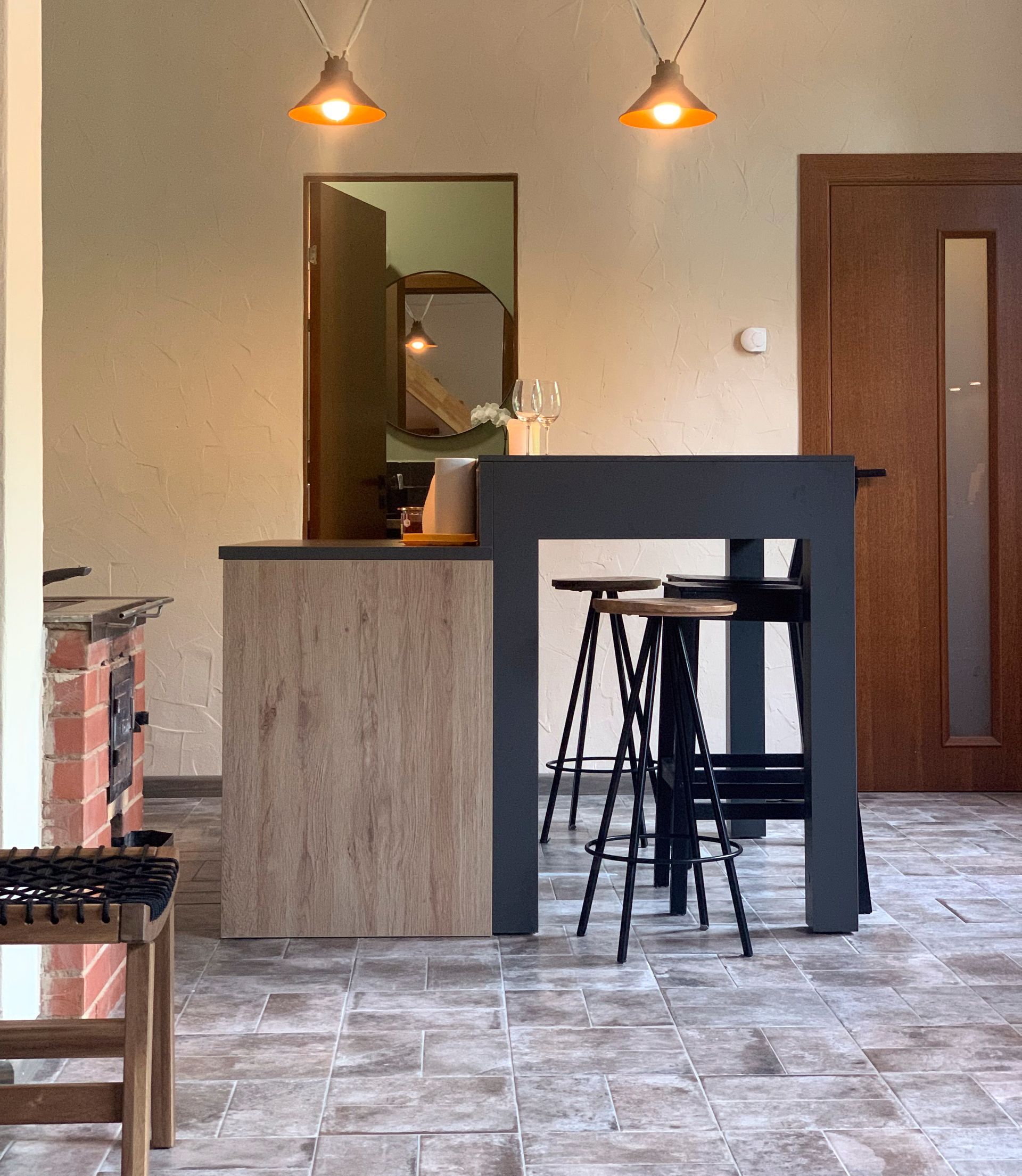 Lauku mājas Viesu apartamentu interjera dizains.