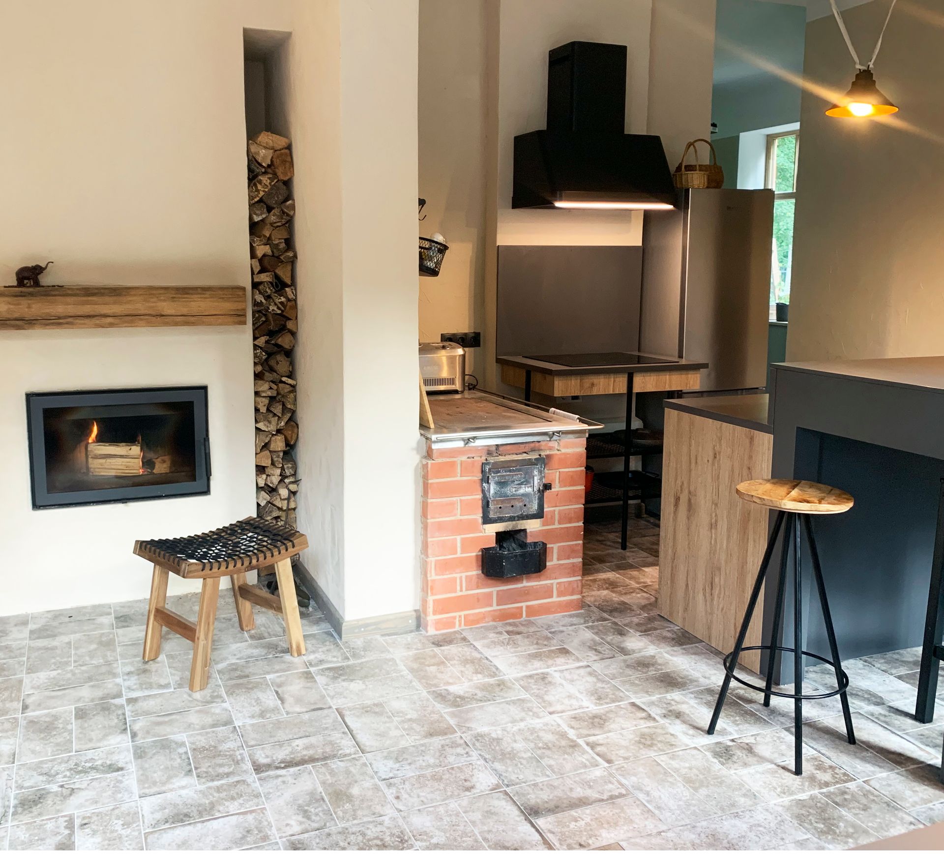 Lauku mājas Viesu apartamentu interjera dizains.