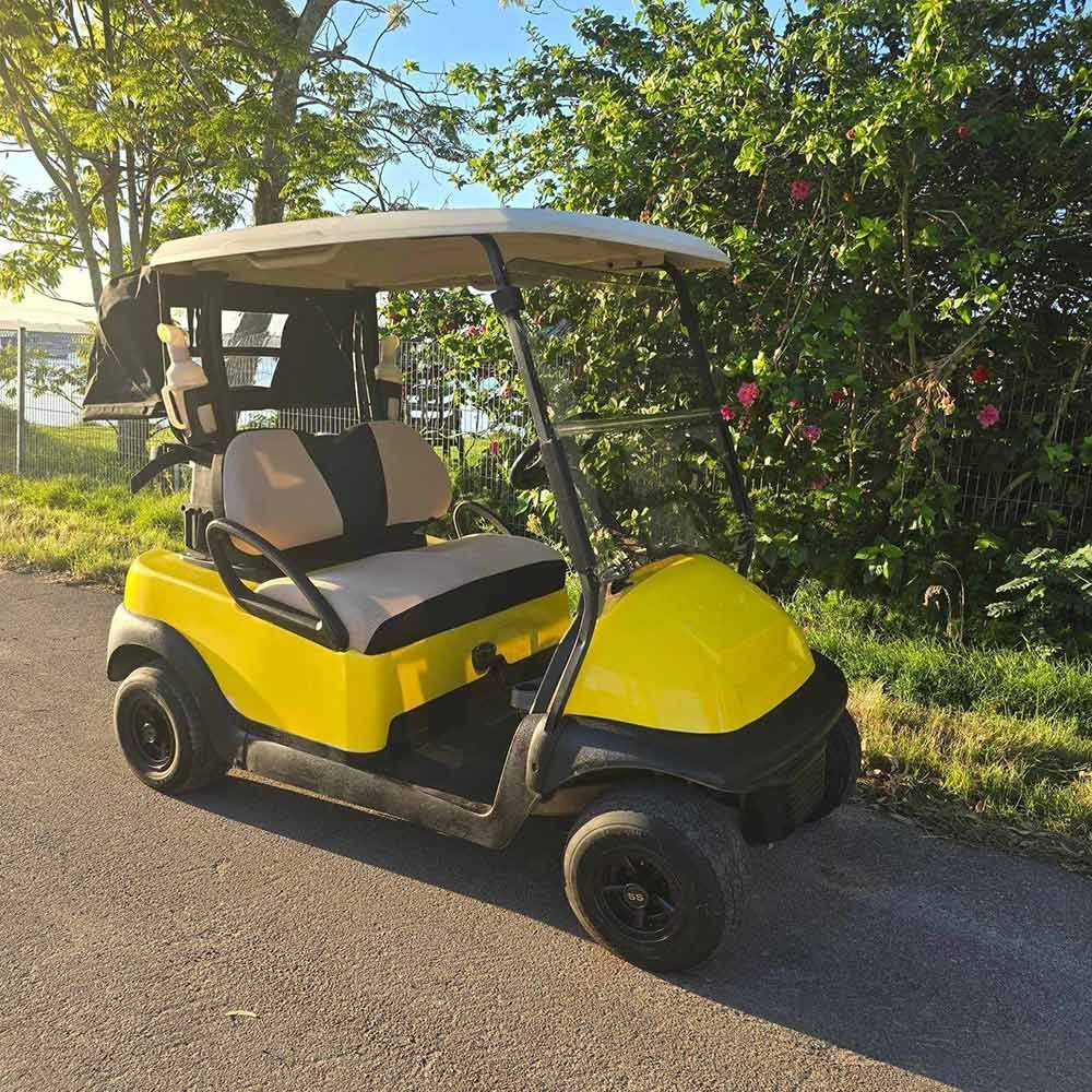 Yellow Golf Cart Beside the Road — Lift It Equipment in Summerland Point, NSW