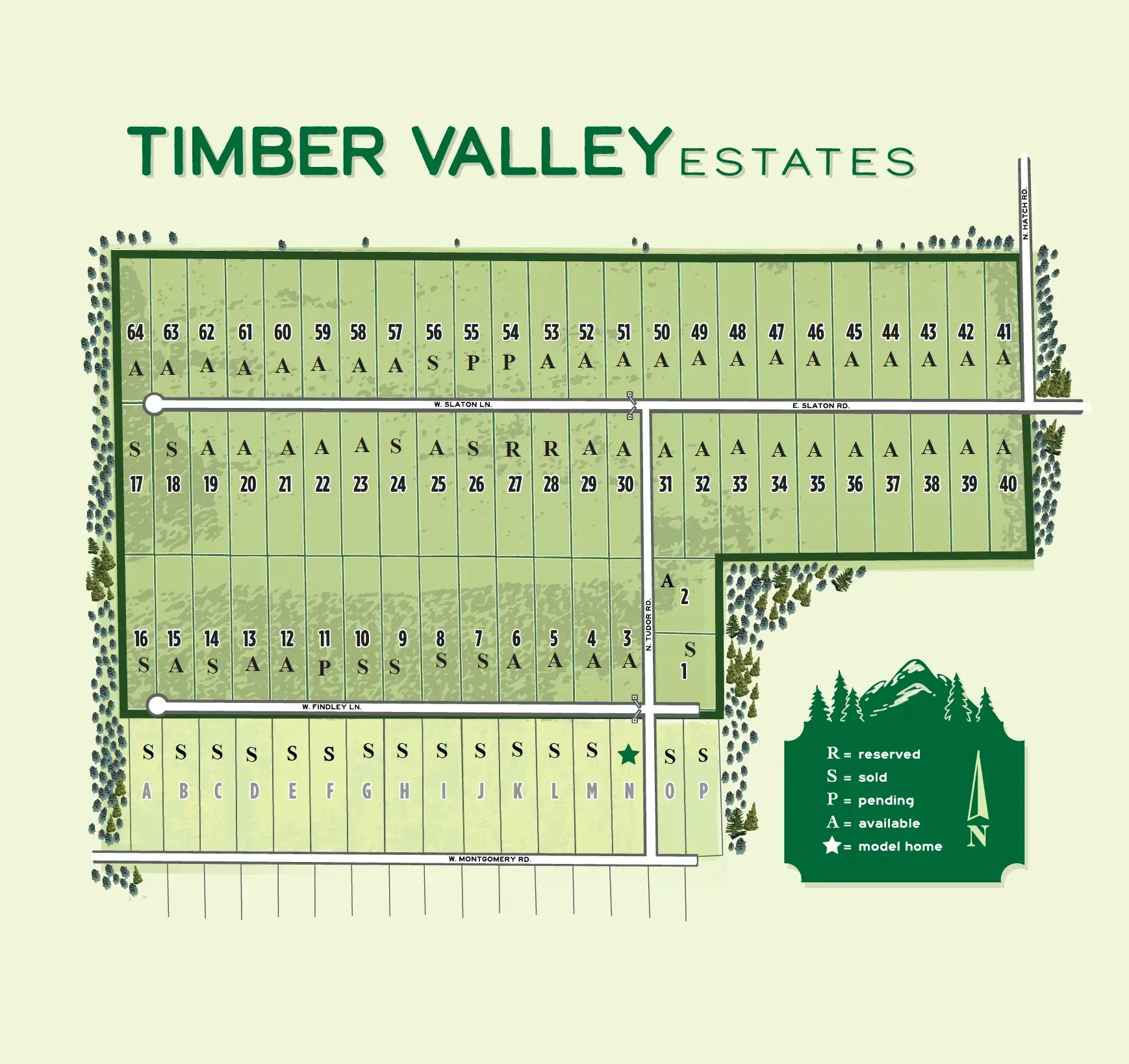 A map of timber valley estates is shown