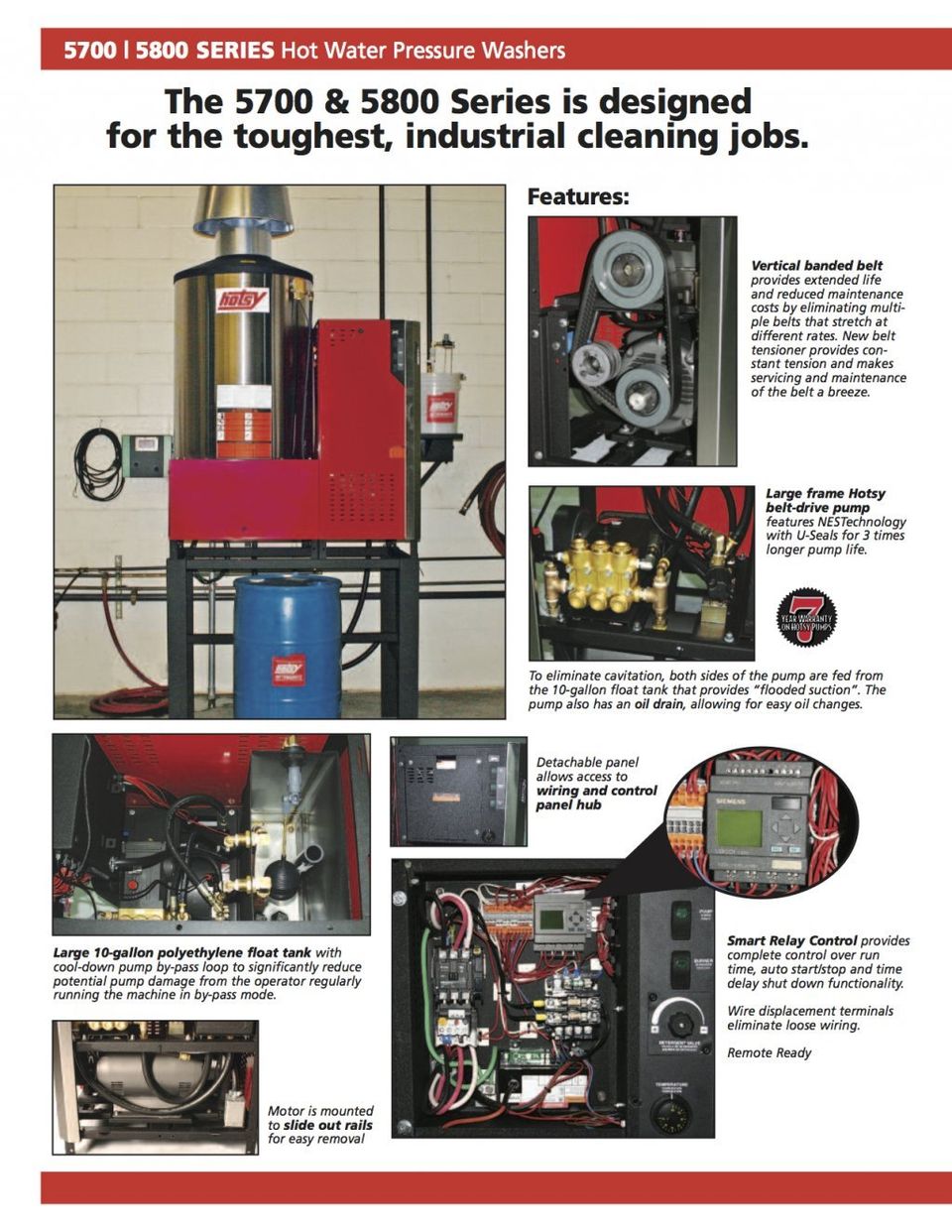 Hotsy Hot Water Pressure Washer 5700/ 5800 Series Product Sheet -- Page 2