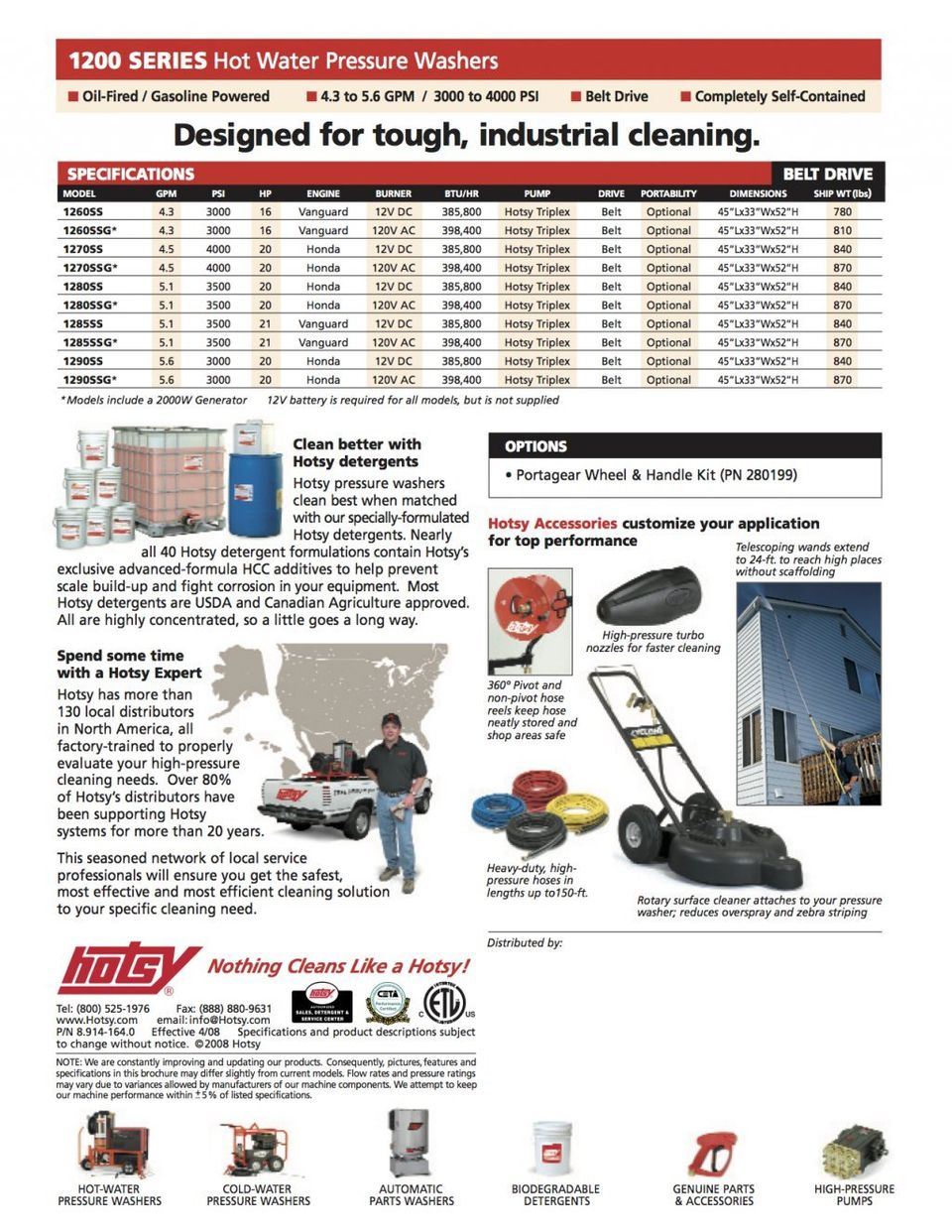 Hotsy Hot Water Pressure Washer 1200 Series Product Sheet -- Page 2