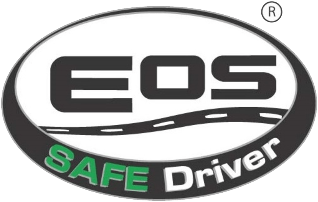 Eos SAFE Driver Logo with name and highway running through it.