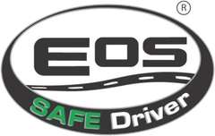 Eos SAFE Driver Logo with name and highway running through it.