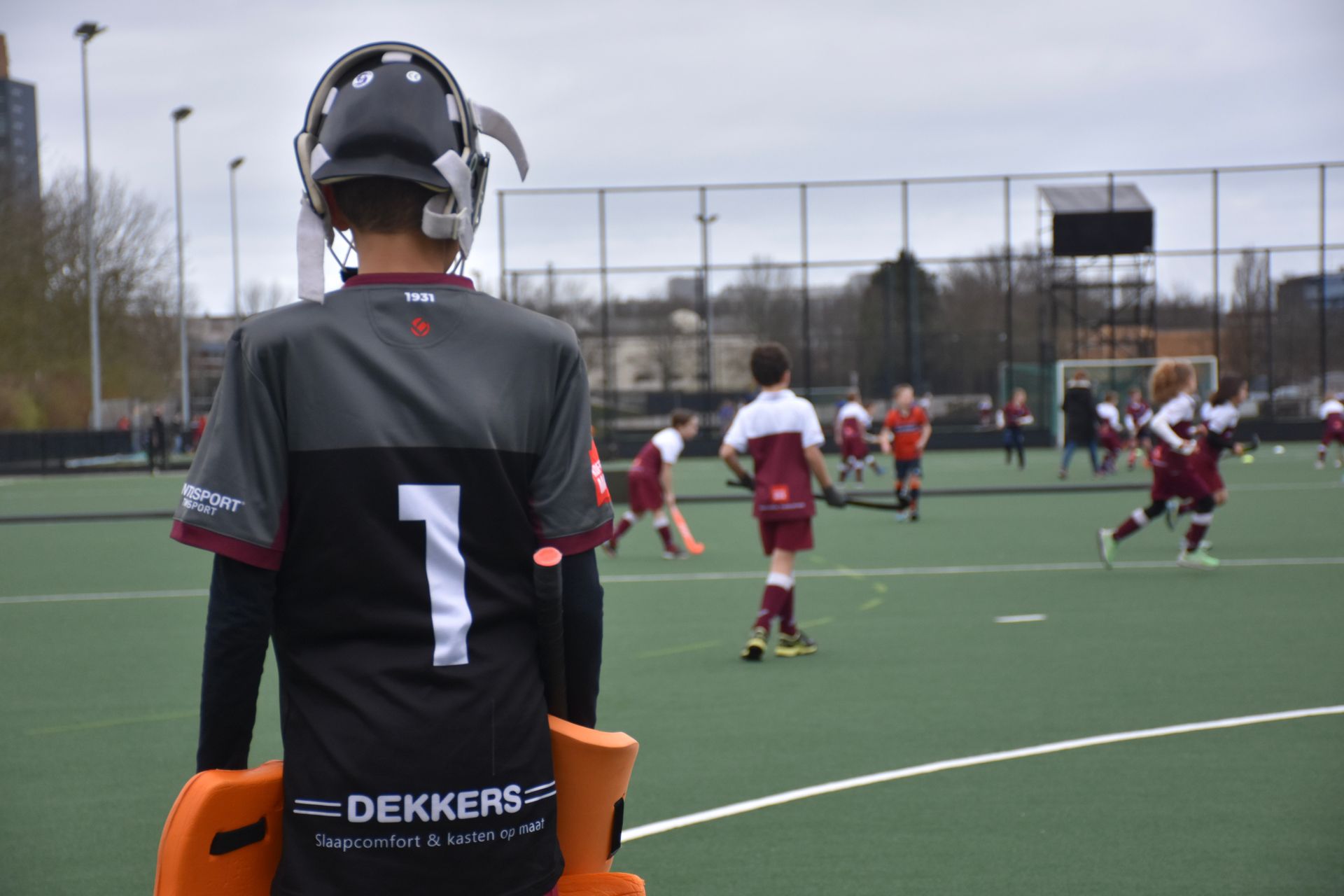 Wedstrijdmoment met keeper