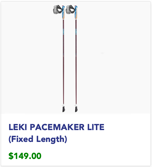 A pair of leki pacemaker lite walking poles for $ 149.00