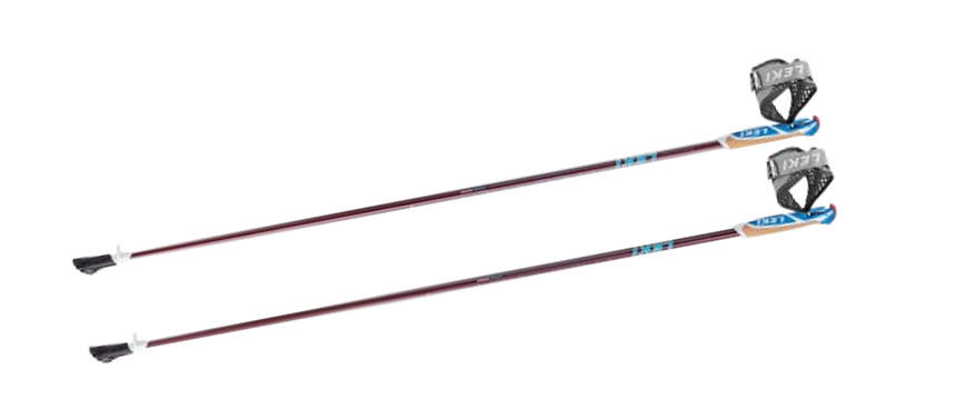 A pair of walking poles on a white background.