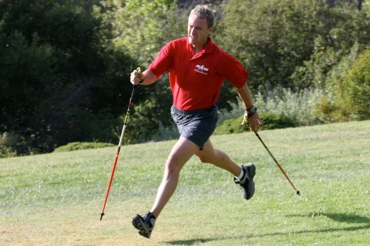 A diagram of muscles used during walking and nordic walking