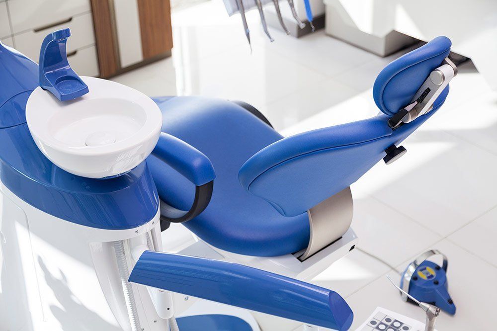 blue dentist chair