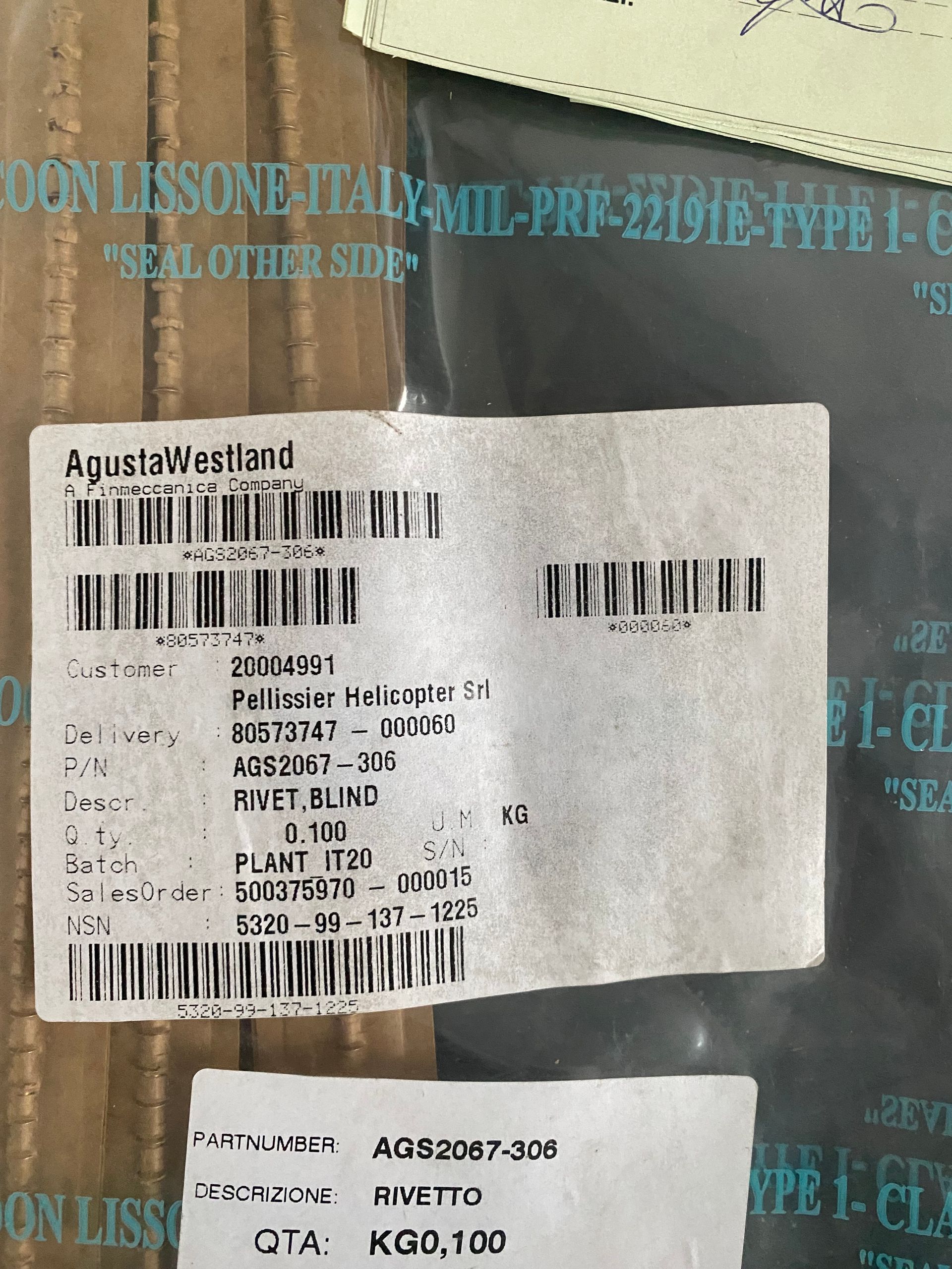 RIVET BLIND AGS2067-306