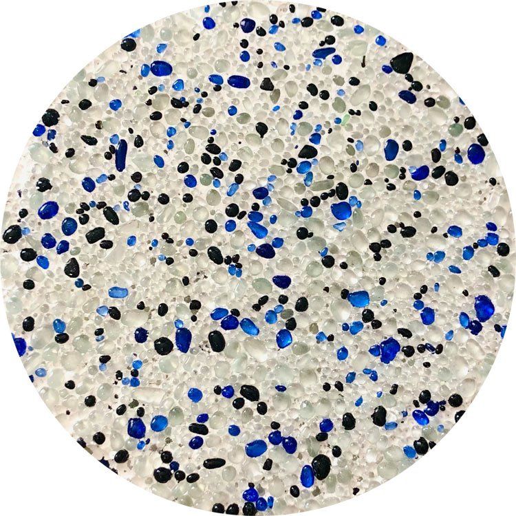 ocean baby blue pool pebbles