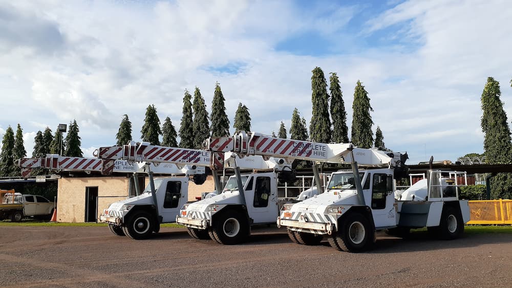 White Trucks — Complete Crane Hire (NT) Pty Ltd in Pinelands, NT