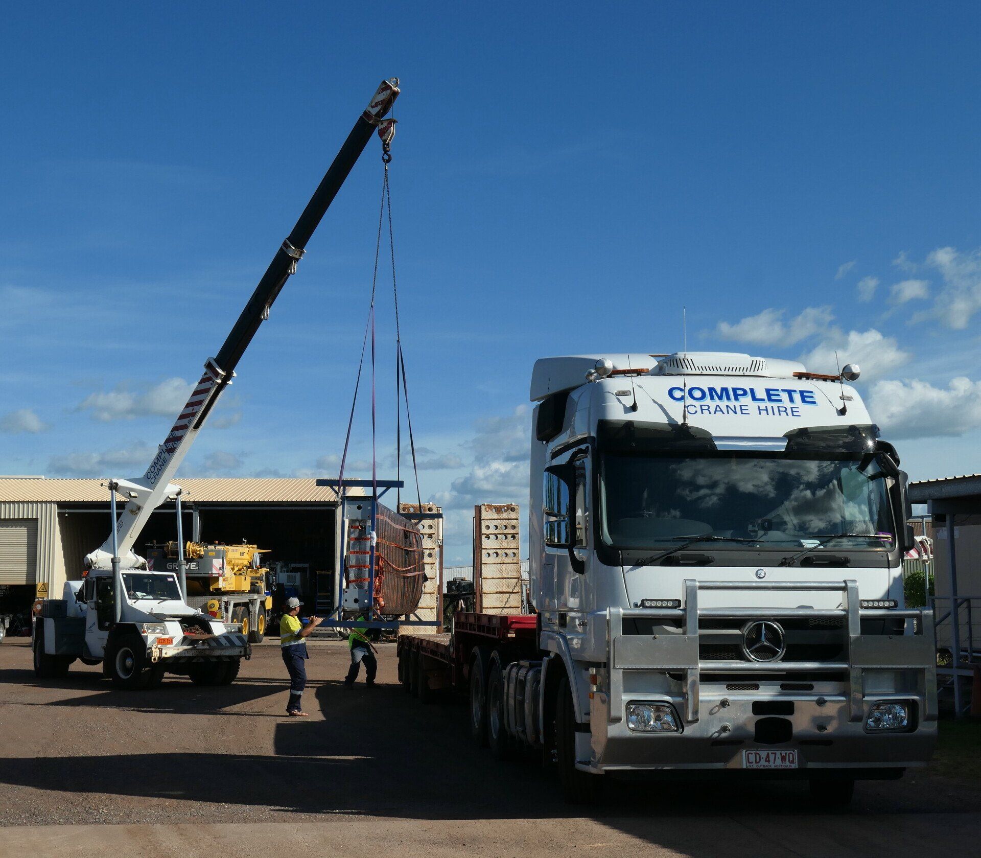 White Crane Truck of Complete Crane Hire — Crane Hire in Pinelands, NT