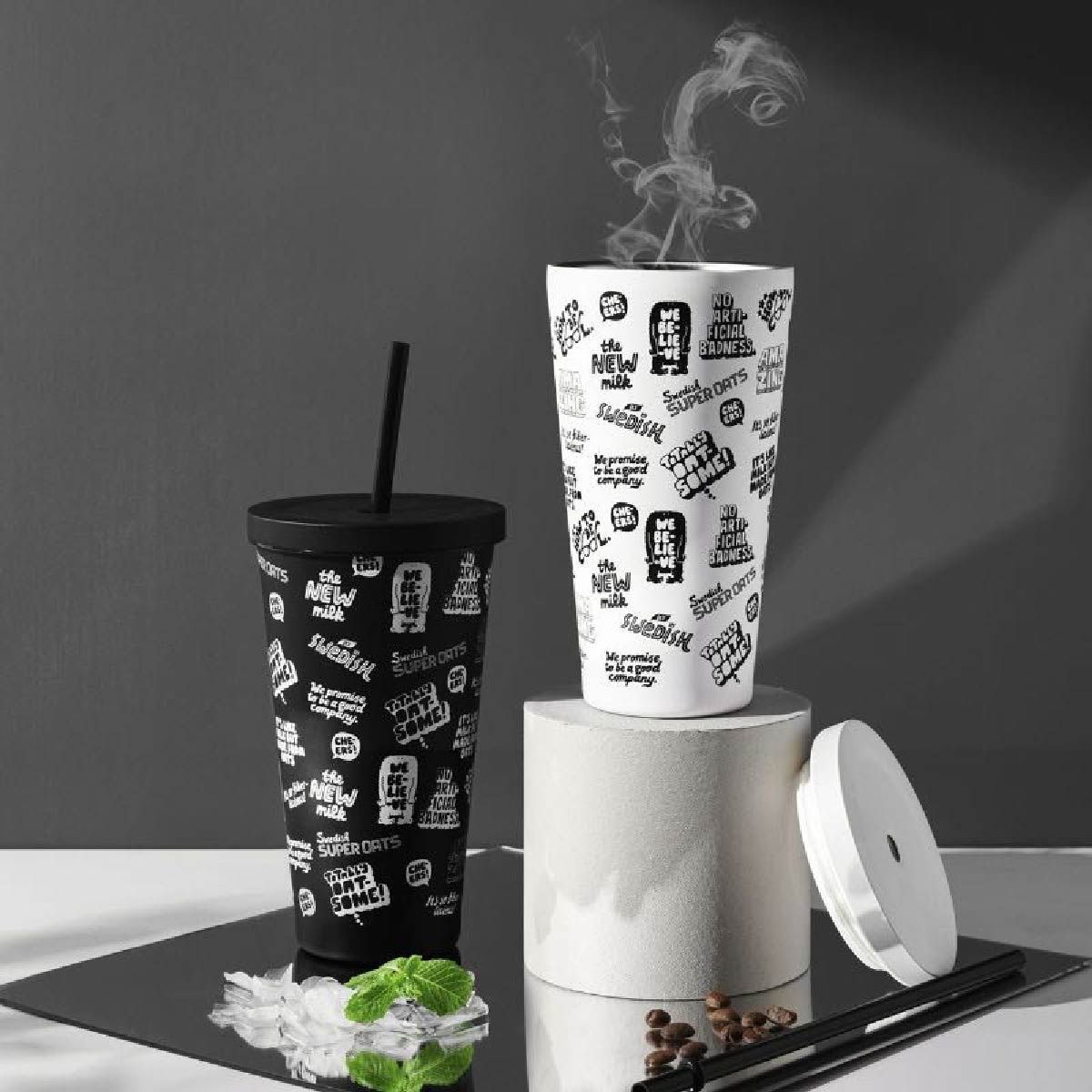 【瑞典 OATLY 】不鏽鋼吸管杯 550ml