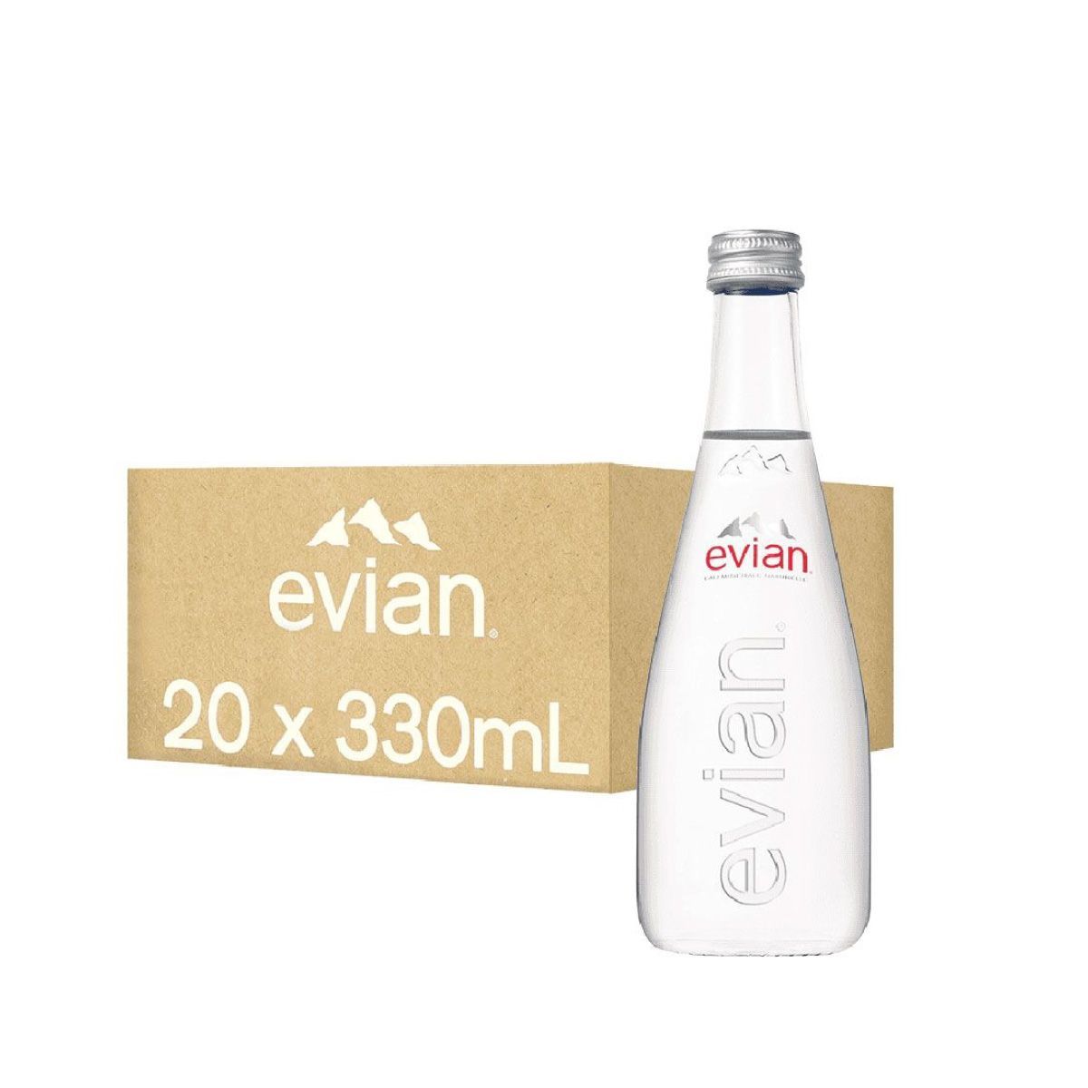【Evian】天然礦泉水 330毫升 X 20入(玻璃瓶裝)