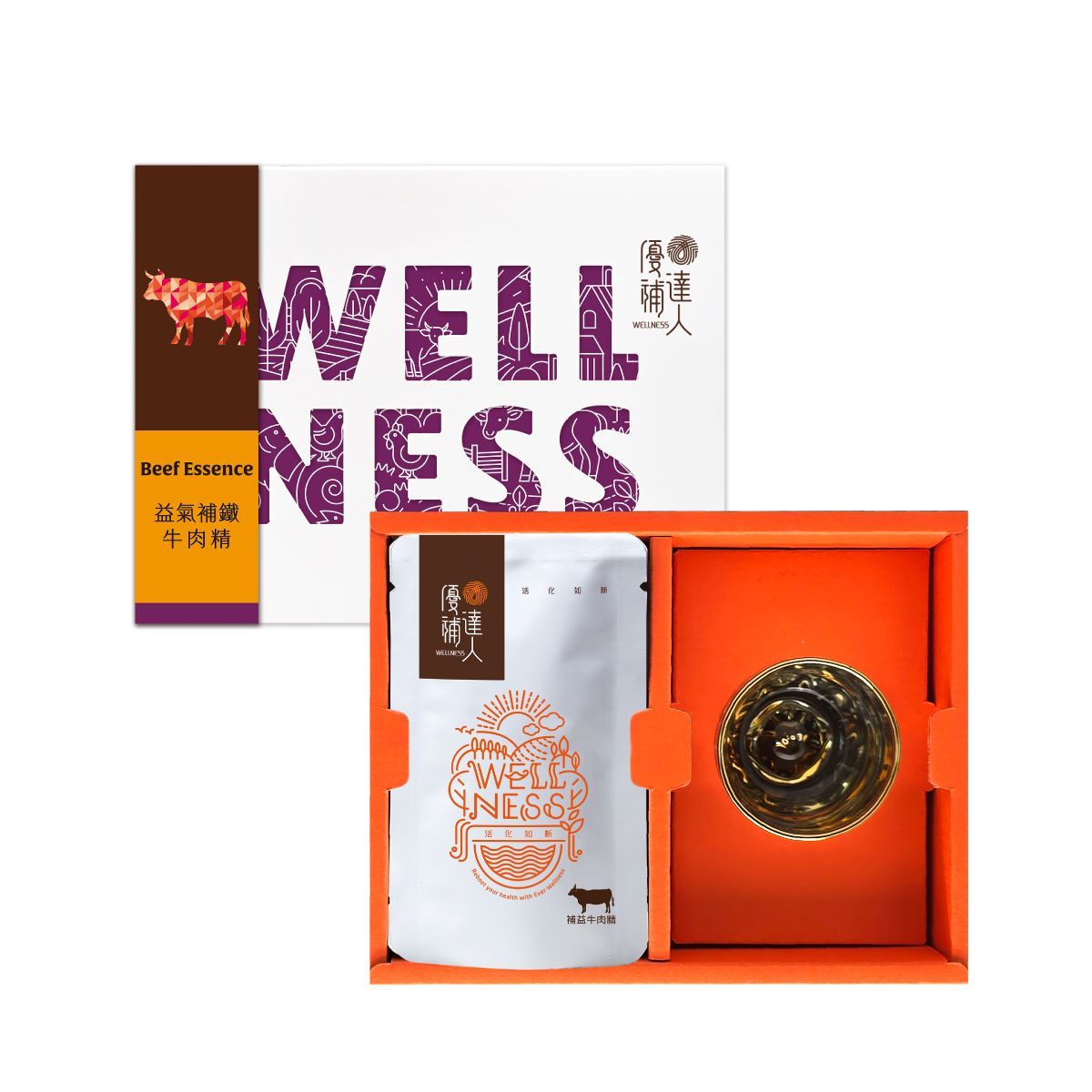 【益氣補鐵牛肉精】常溫60ml*6包 +黃金杯禮盒組