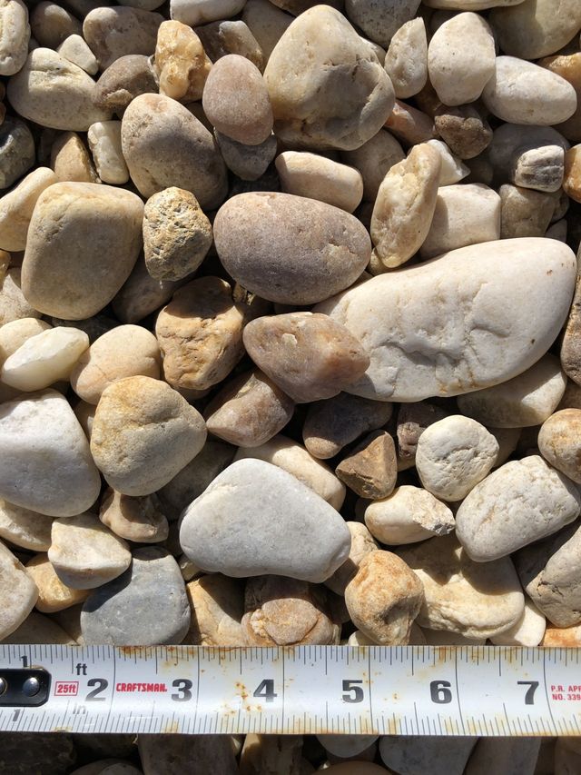 White and Brown River Rock - Southern Landscaping Materials