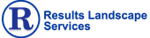 Logo for Results Landscape Services: A blue 