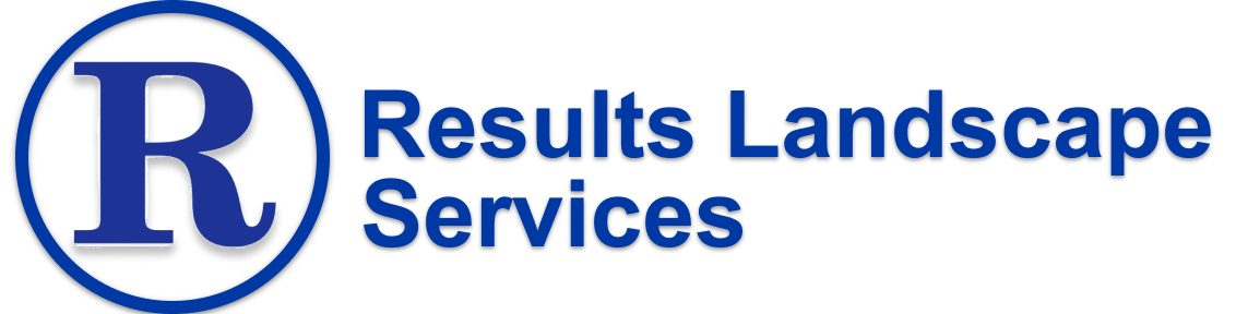 Logo for Results Landscape Services: A blue 