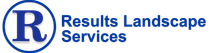 Logo for Results Landscape Services: A blue 